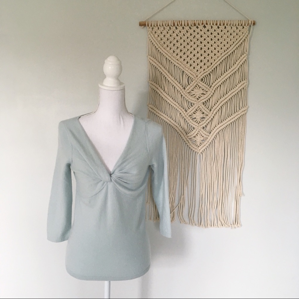 Ann Taylor 100% Cashmere Twist Front Sweater